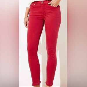 NWT Red Skinny Jeans Ann Taylor LOFT 00P